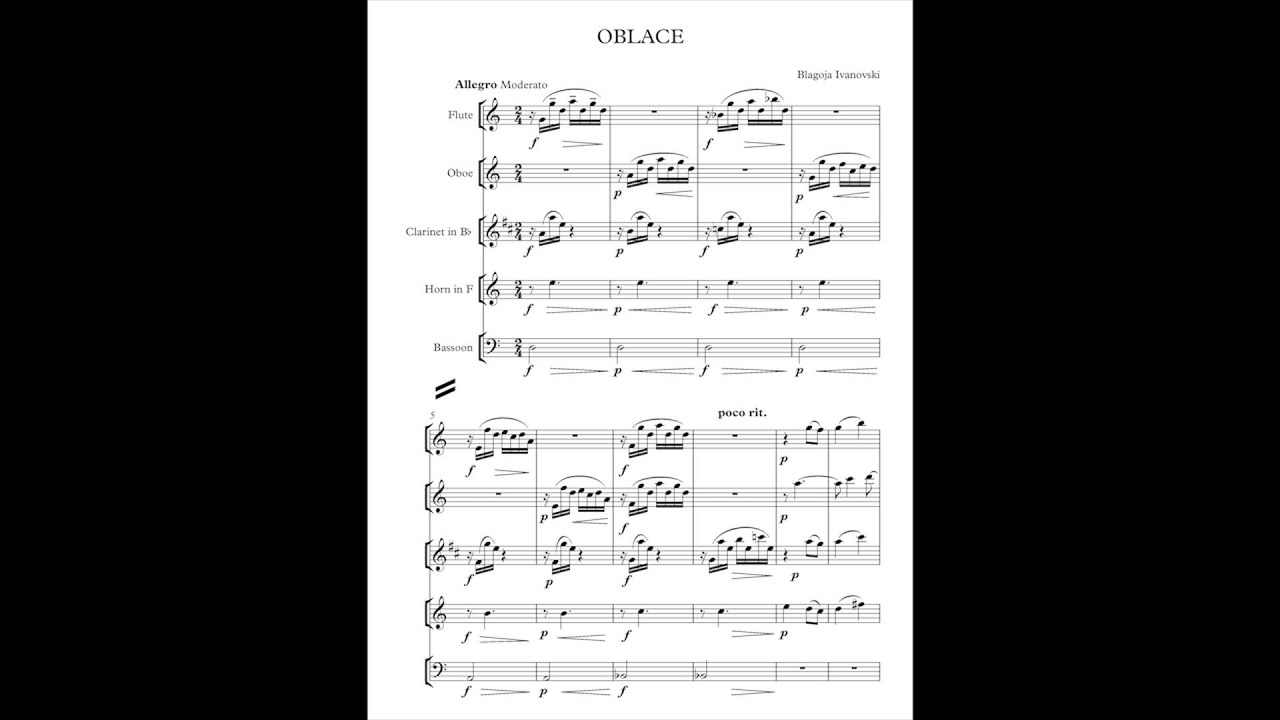 „Облаче“ (дувачки квинтет) – Благоја Ивановски 