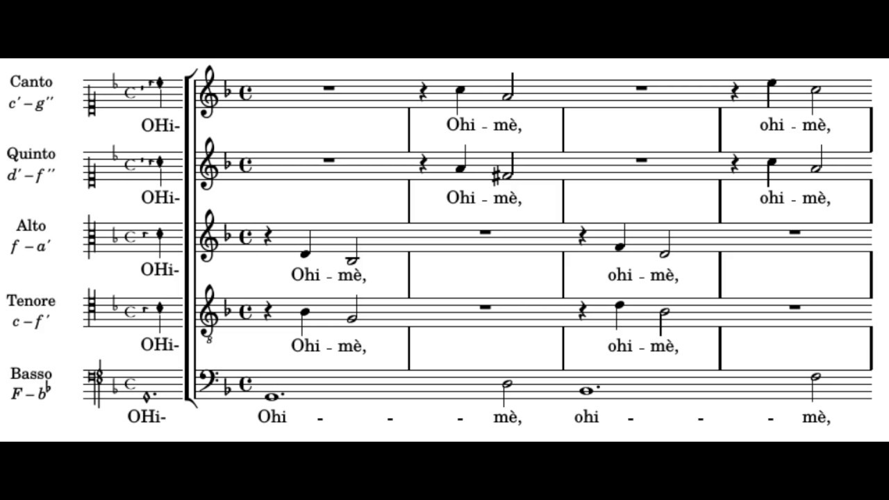 Мадригал Ohimè se tanto amate (О, ако сакаш толку многу), Клаудио Монтеверди
